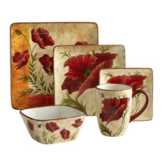 Assorted Poppies Dinnerware